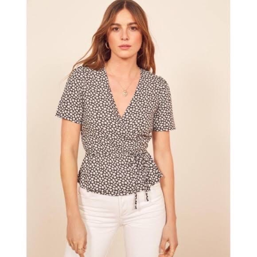 Reformation Maxine Wrap Blouse